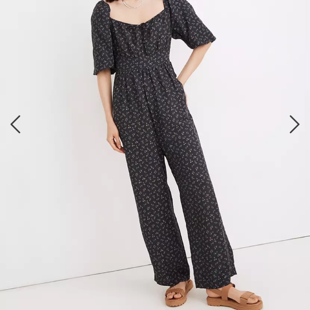 Madewell • Square-Neck Bubble-Sleeve Jumpsuit in Spring Fling